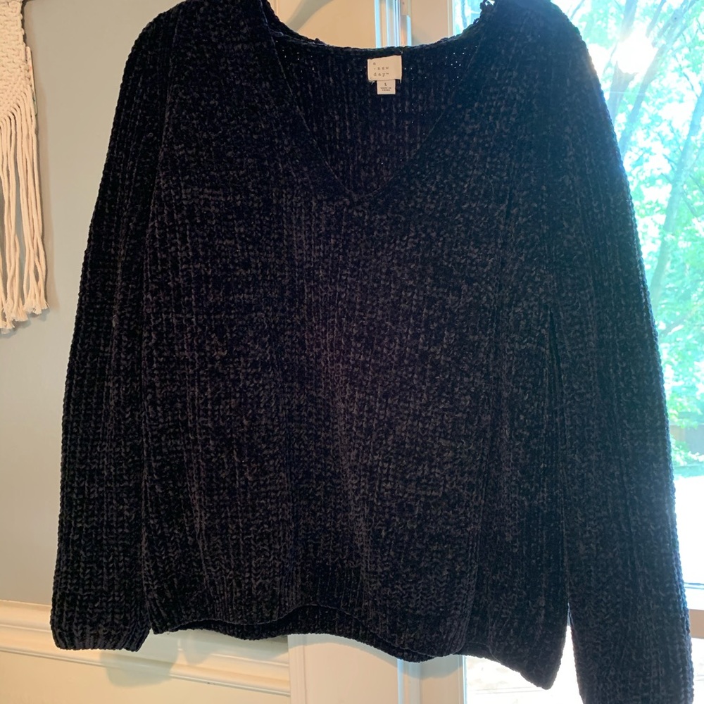 Black velvet sweater